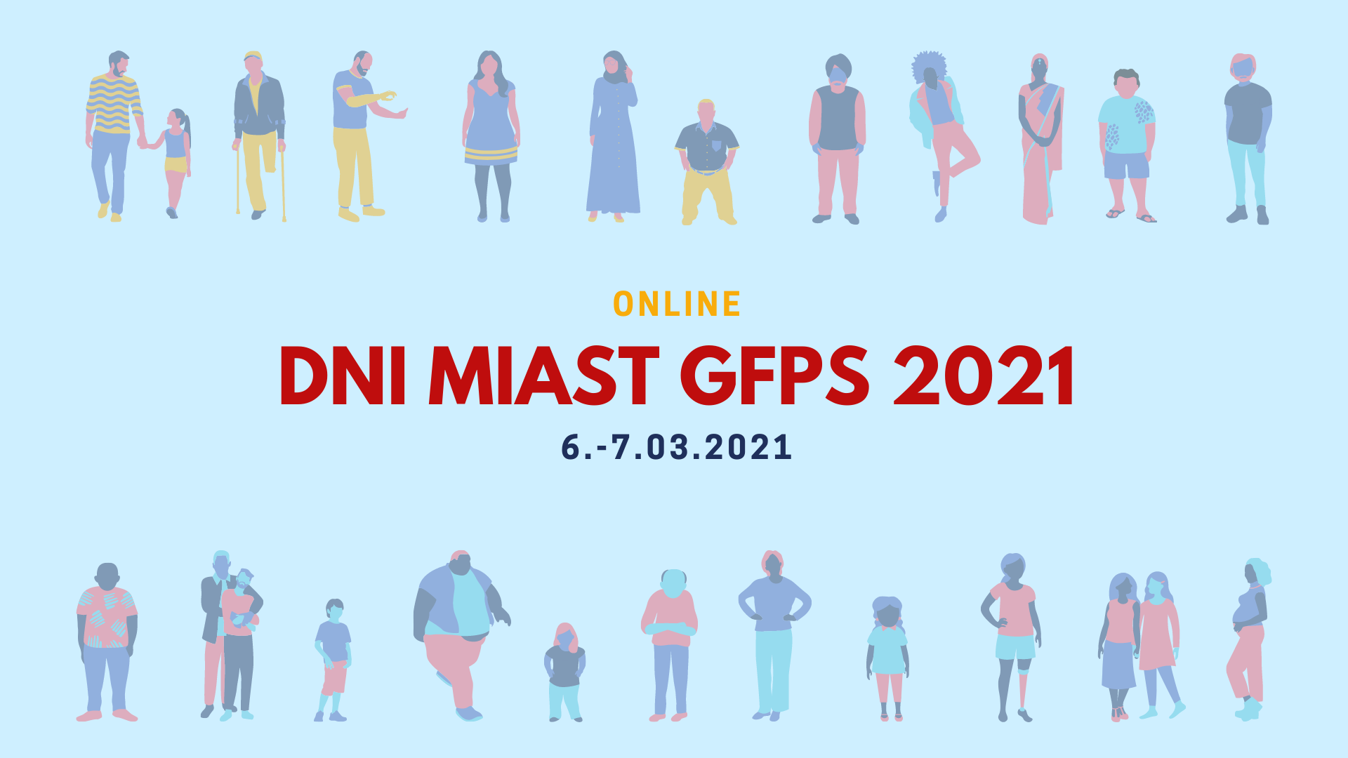 Plakat Dni Miast GFPS Online Marzec 2021